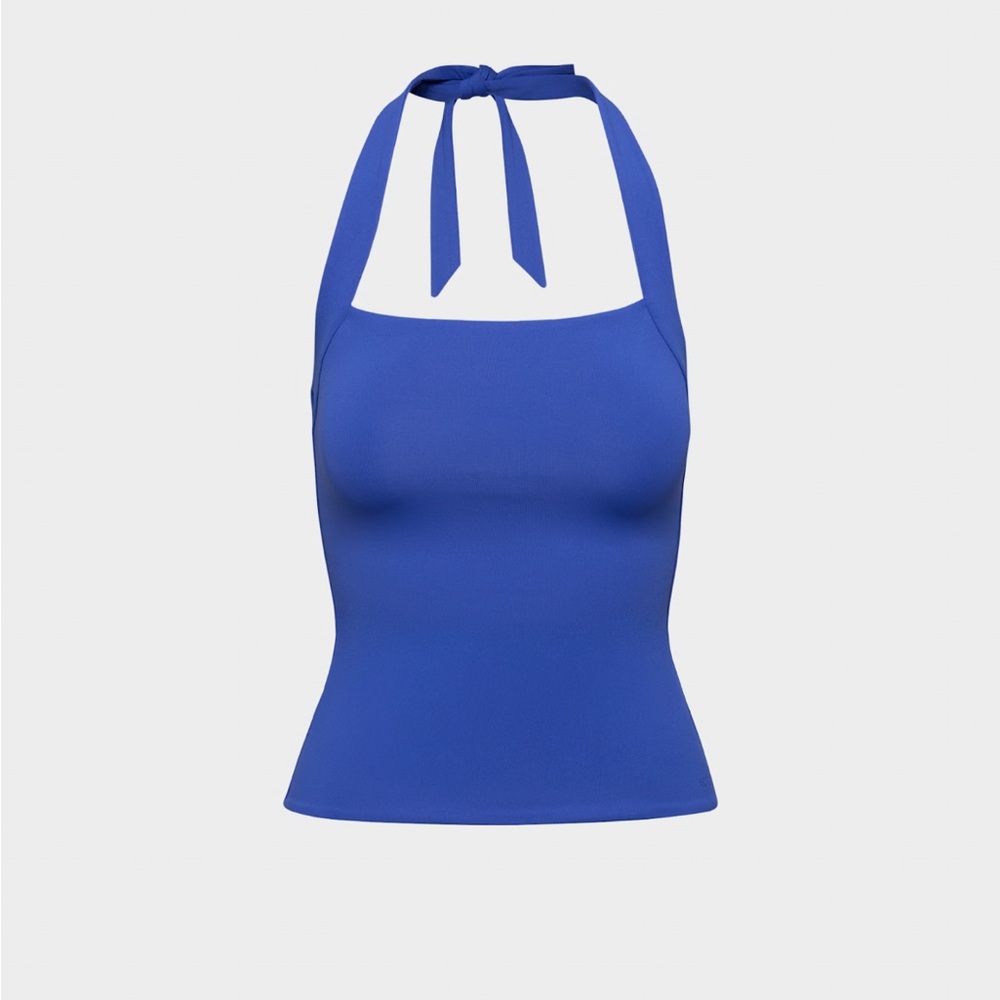 Aritzia Optimal Contour Halter Tank Top in Ablaze Blue